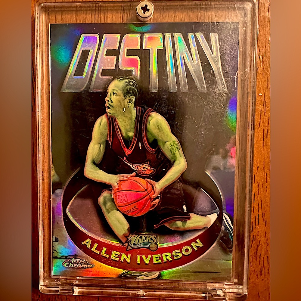 1997 TOPPS CHROME DESTINY ALLEN IVERSON REFRACTOR #D14